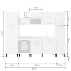 Cocina Modular con Muebles Altos, Bajos y Columna, Blanco