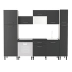 Cocina Modular con Muebles Altos, Bajos y Columna, Antracita