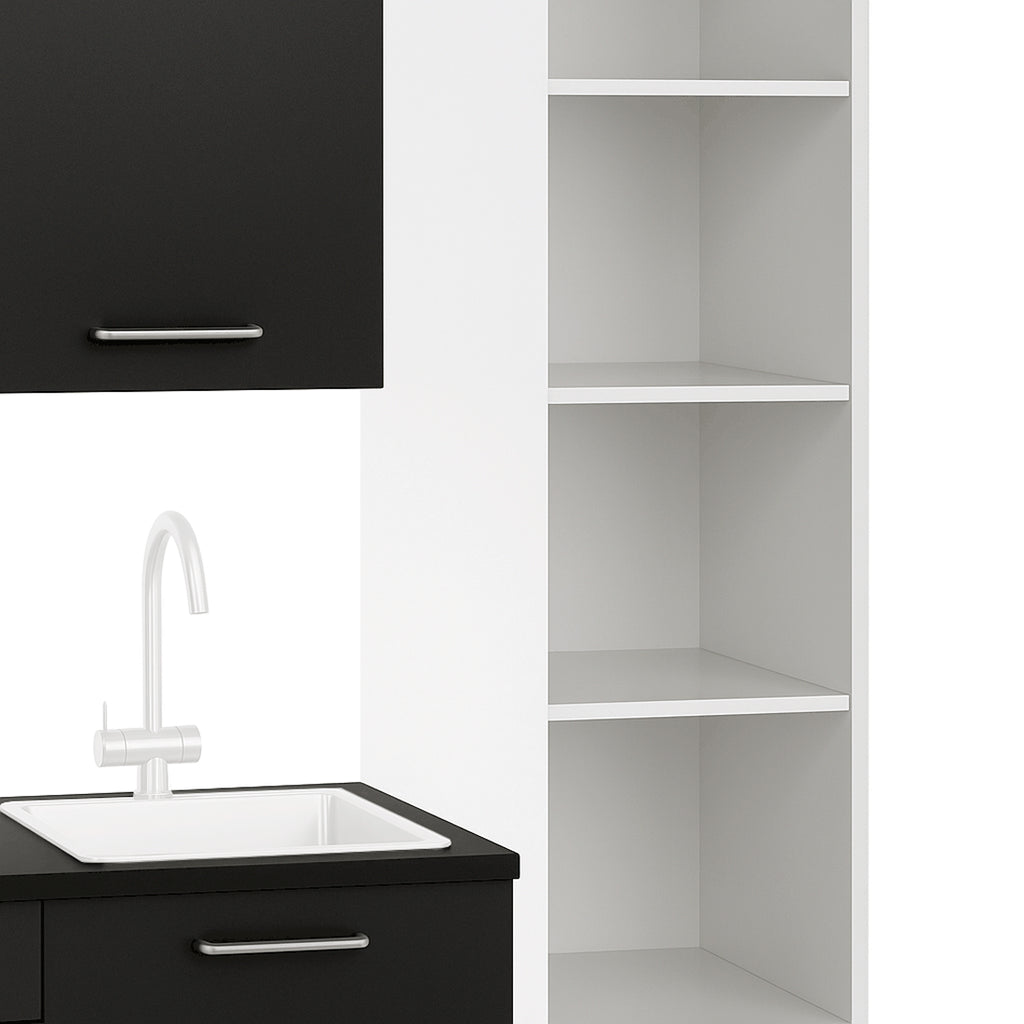 Cocina Modular con Muebles Altos, Bajos y Columna, Antracita