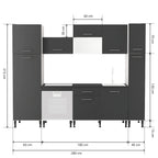 Cocina Modular con Muebles Altos, Bajos y Columna, Antracita
