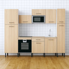 Cocina Modular con Muebles Altos, Bajos y Columna, Roble