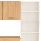 Cocina Modular con Muebles Altos, Bajos, Columna y Barra, Roble