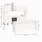 Cocina Modular con Barra Americana, Blanco