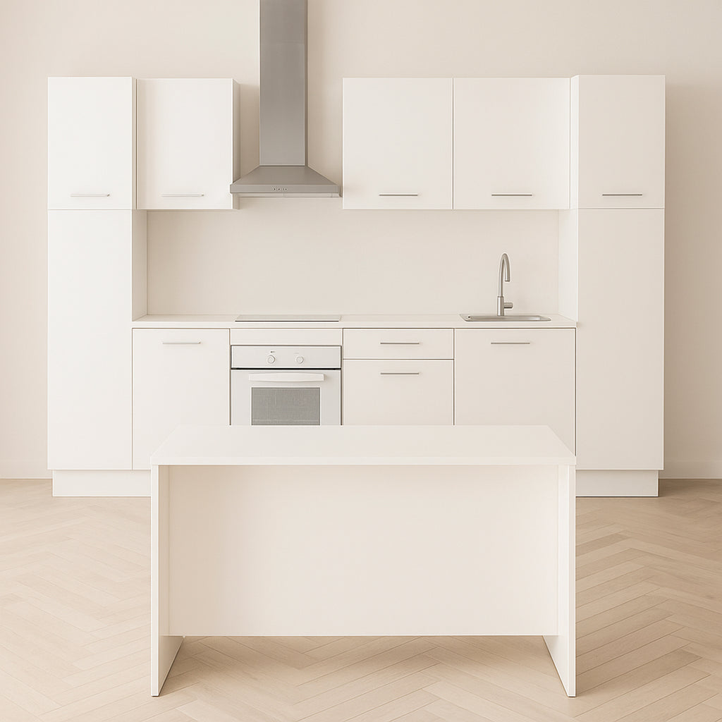Cocina Modular con Barra Americana, Blanco