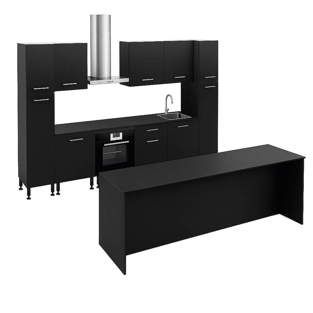 Cocina Modular con Barra Americana, Antracita