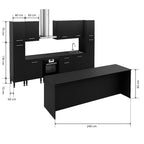 Cocina Modular con Barra Americana, Antracita