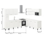Cocina Modular Esquinera en Forma de L, Blanco
