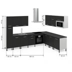 Cocina Modular Esquinera en Forma de L, Antracita