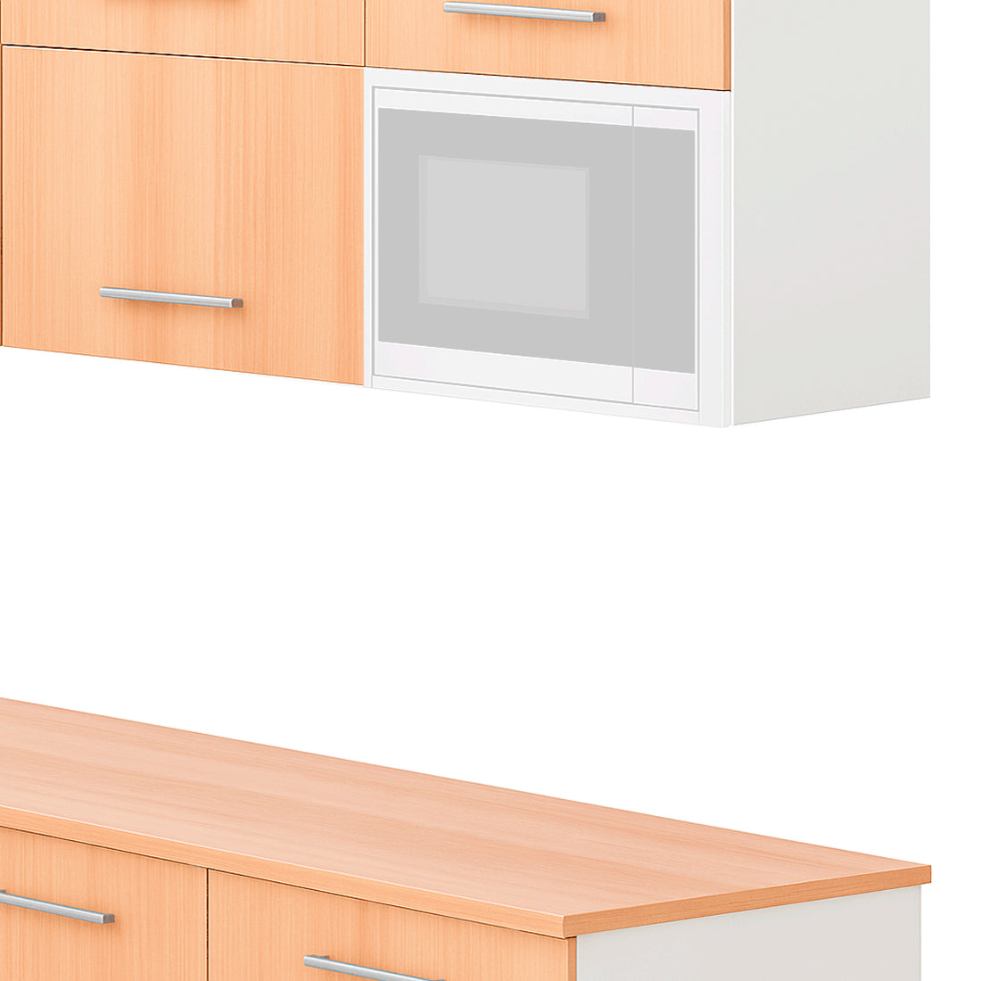 Cocina Modular Esquinera en Forma de L, Roble