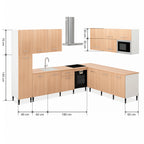 Cocina Modular Esquinera en Forma de L, Roble