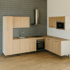 Cocina Modular Esquinera en Forma de L, Roble