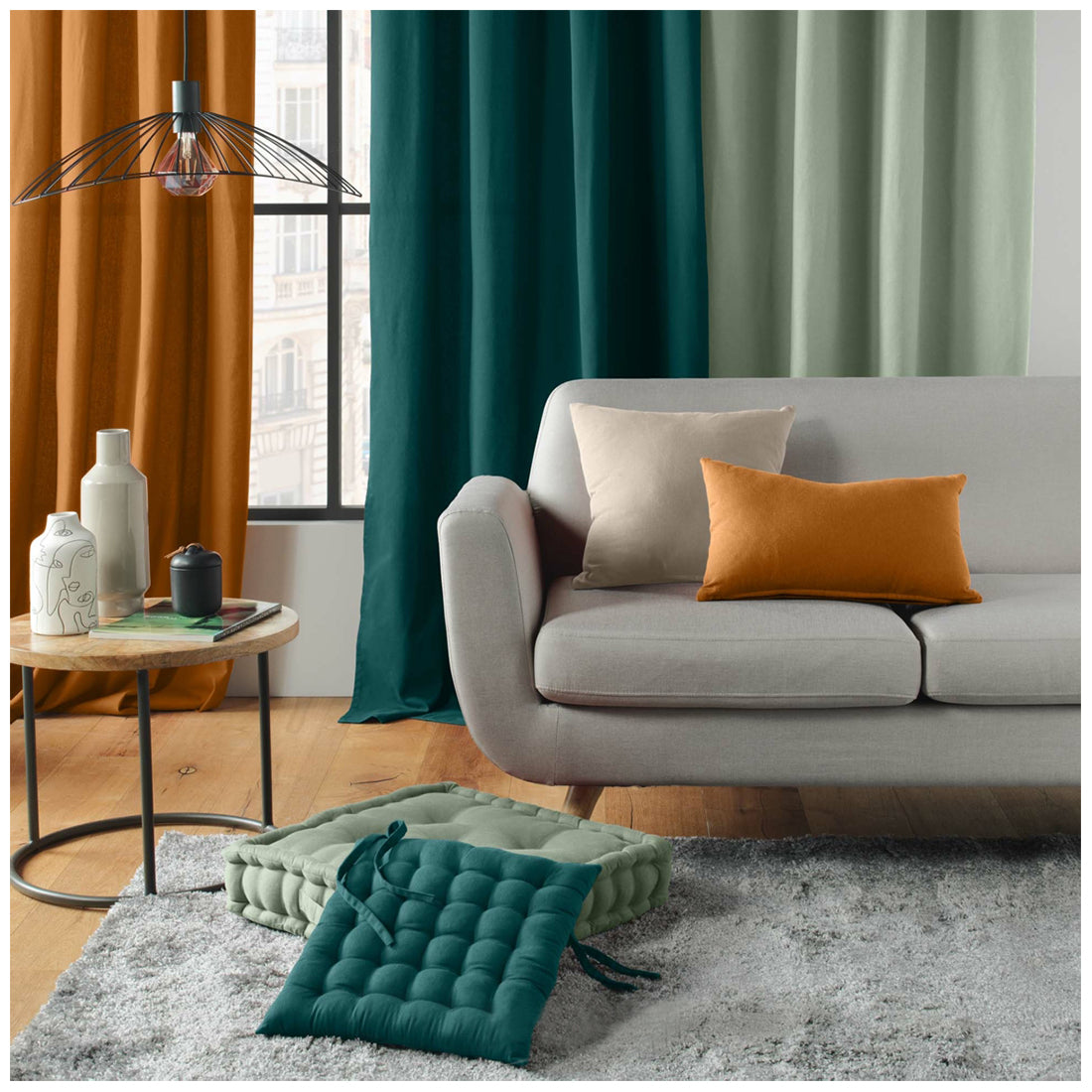 Cojín de Suelo 50x50x10 cm Verde