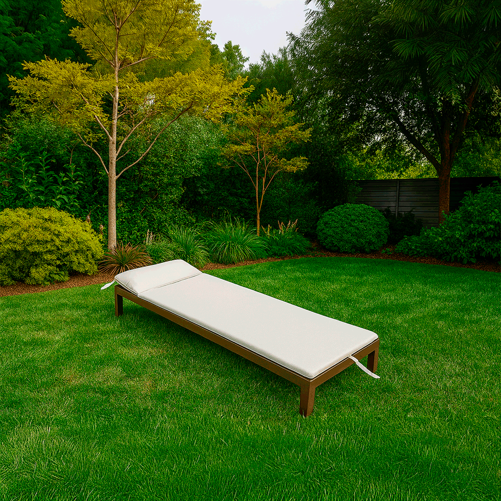 Tumbona Enrollable con Cabezal 180x50x4 cm Beige