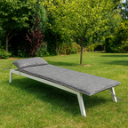 Tumbona Enrollable con Cabezal 180x50x4 cm Gris