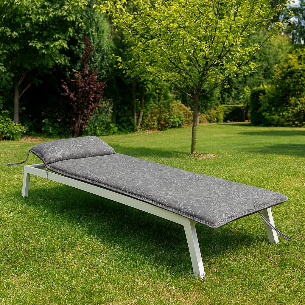 Tumbona Enrollable con Cabezal 180x50x4 cm Gris