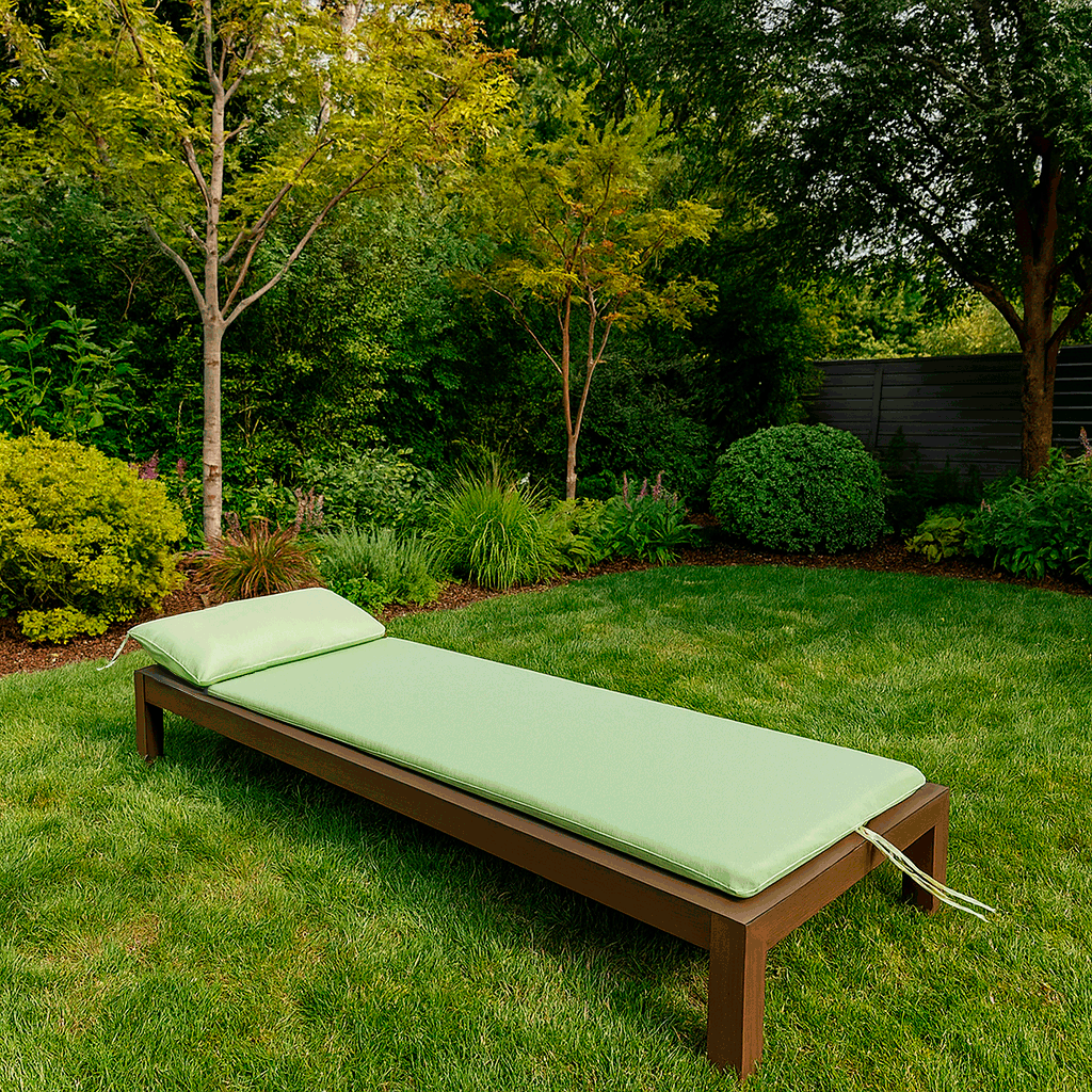 Tumbona Enrollable con Cabezal 180x50x4 cm Verde