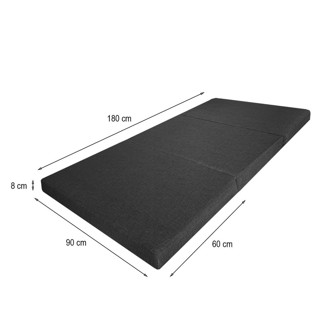 Colchón Plegable Gris 180x90x8 cm