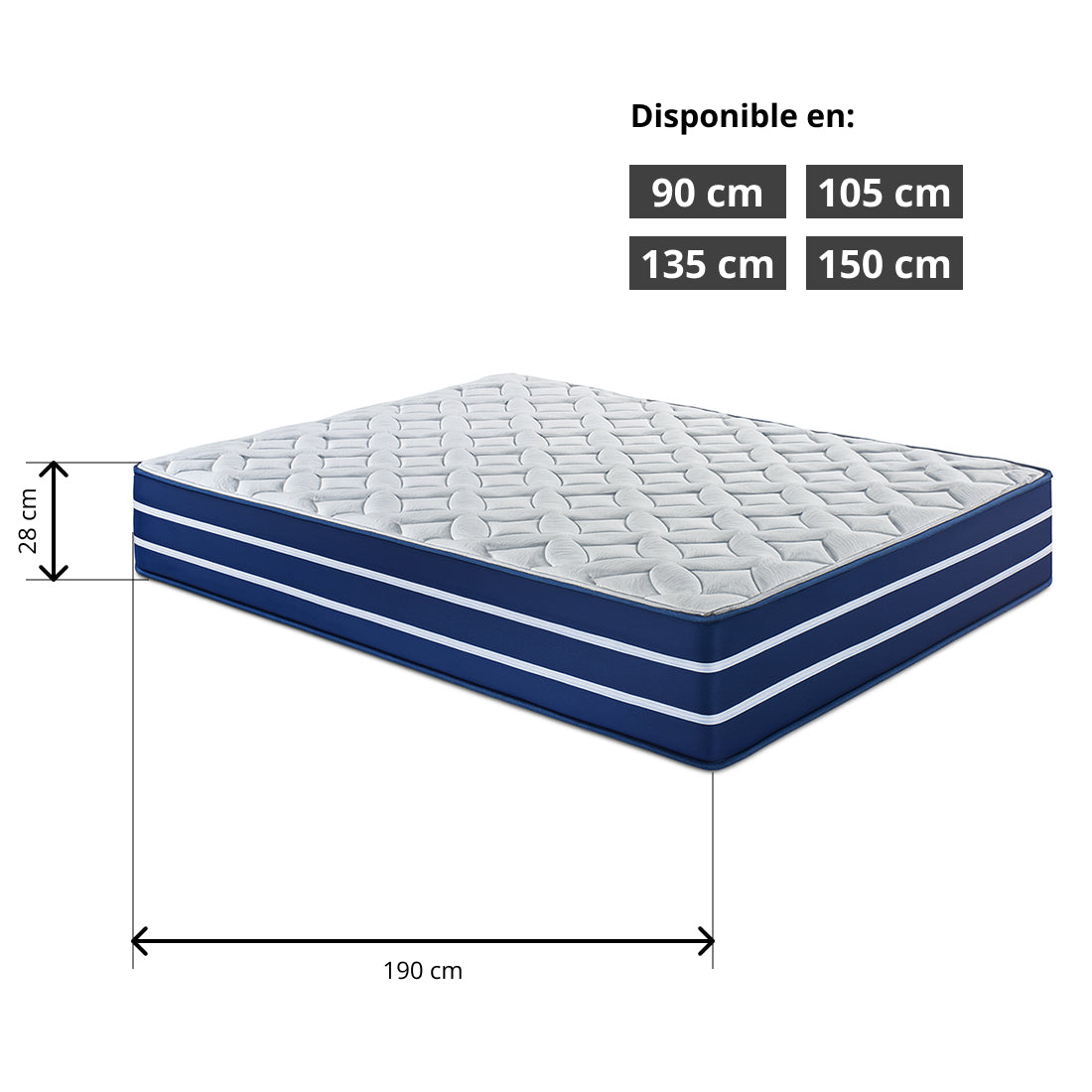 Colchón Viscoelástico Resort Plus de Muelles Ensacados