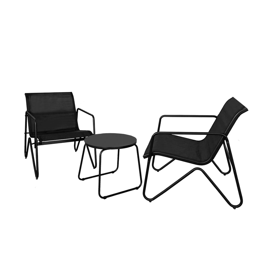 Conjunto Jardín Negro con 2 Sillas y Mesa