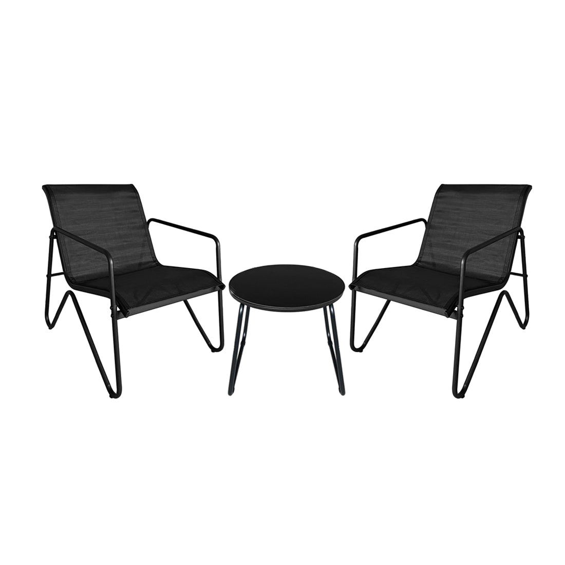 Conjunto Jardín Negro con 2 Sillas y Mesa