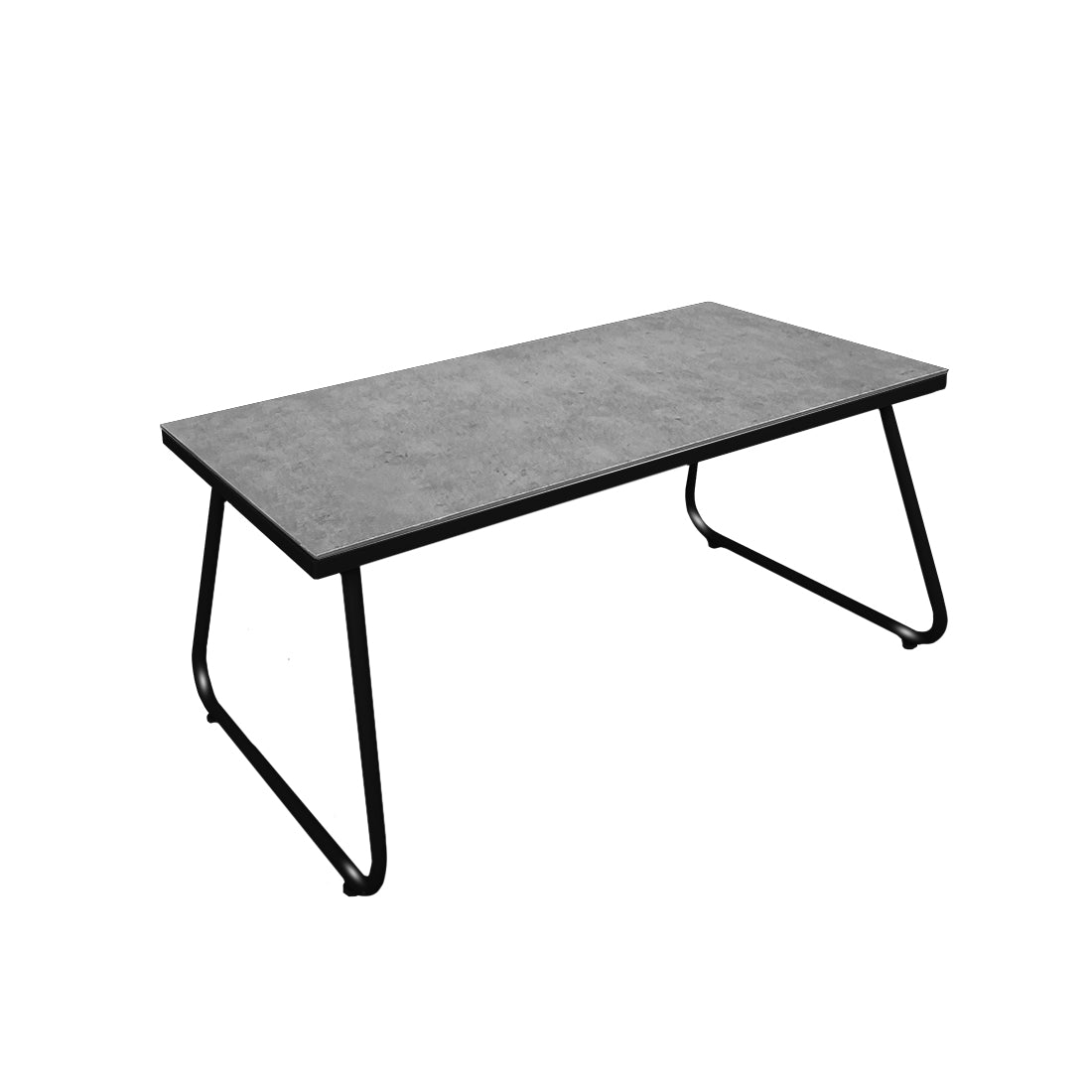 Conjunto de Jardín Negro con 2 Sillas, Sofá y Mesa de Acero