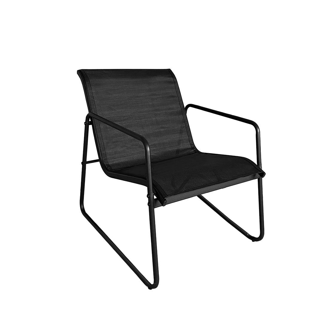 Conjunto de Jardín Negro con 2 Sillas, Sofá y Mesa de Acero