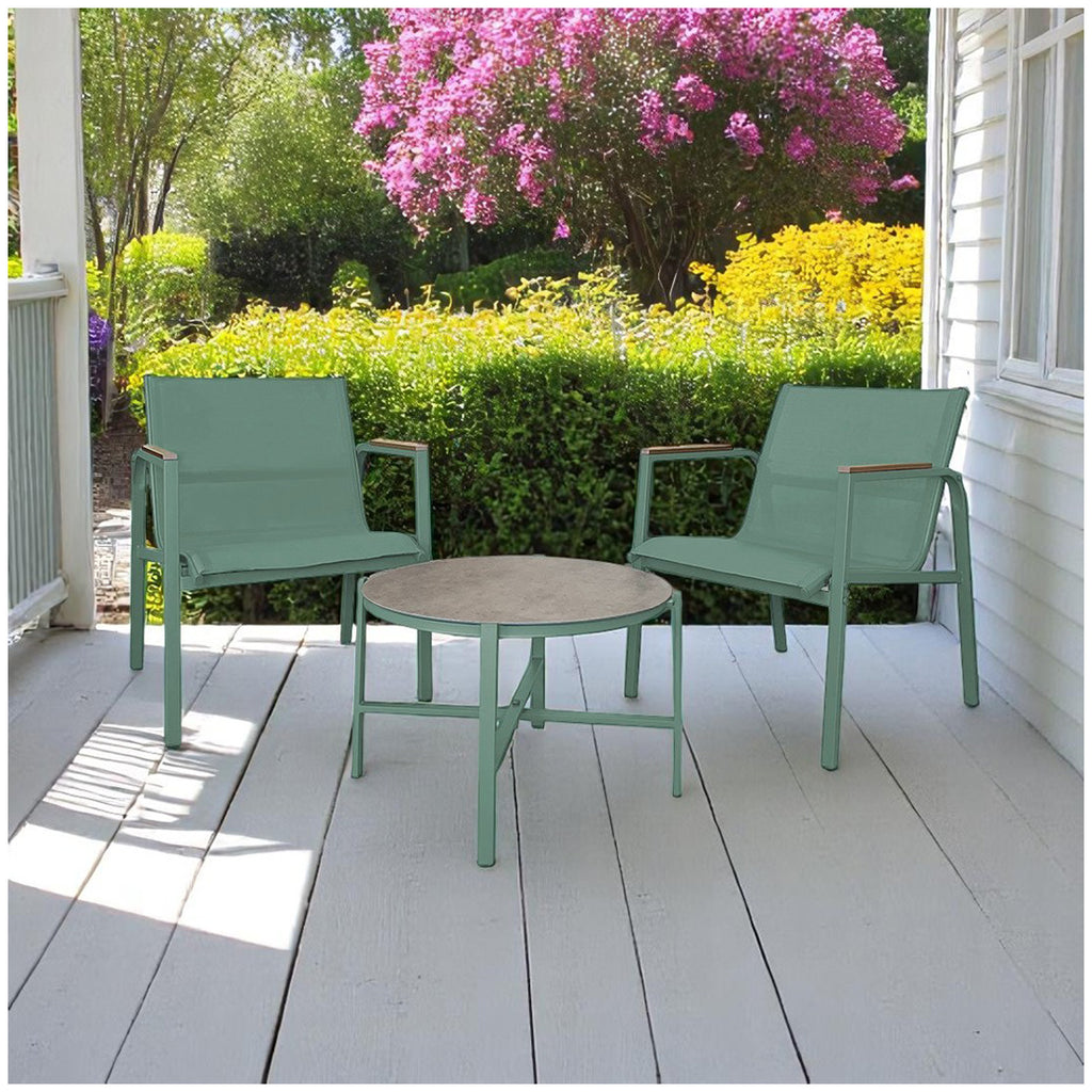 Conjunto Jardín Verde 2 Sillones y Mesa