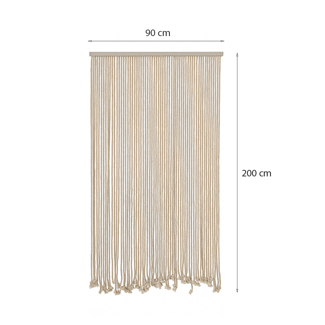 Cortina de Algodón para Puerta 90x200 cm