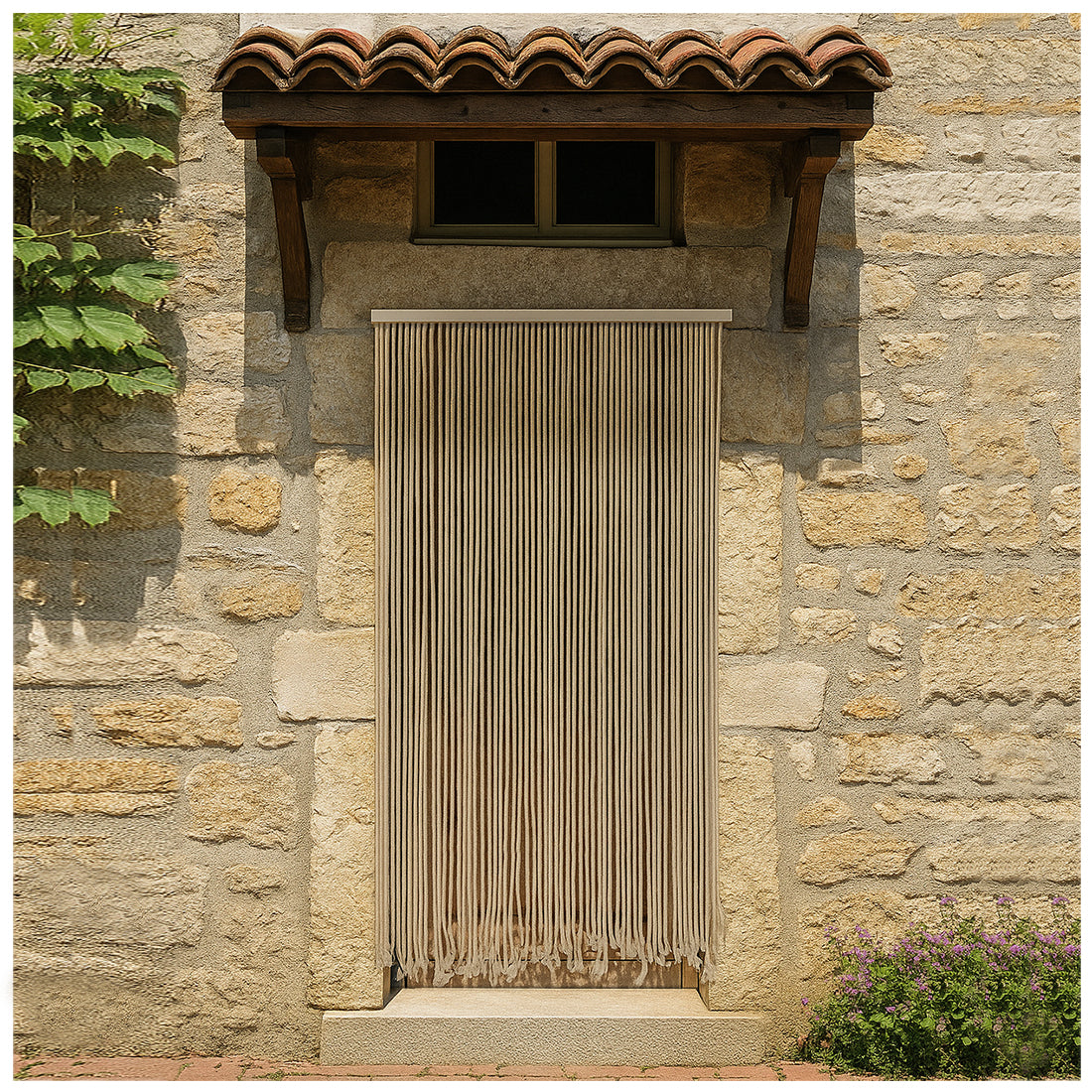 Cortina de Algodón para Puerta 90x200 cm