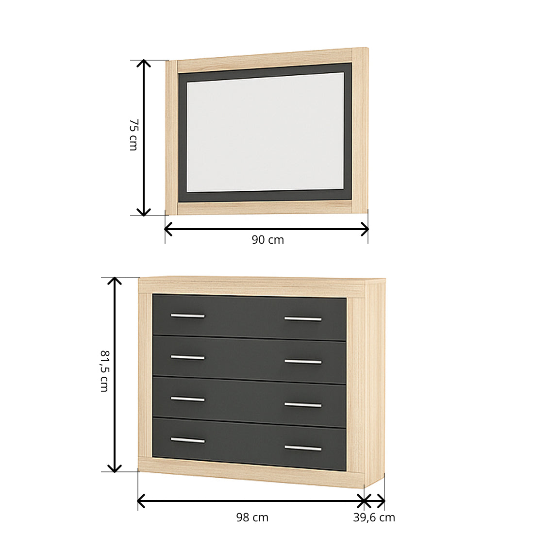 Dormitorio de Matrimonio Lara Grafito