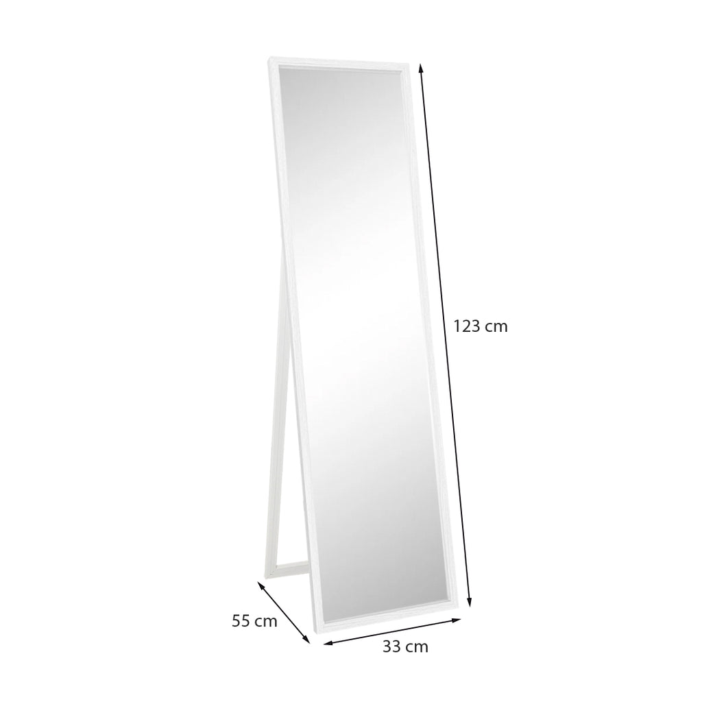 Espejo de Pie de Madera Blanco 120x30 cm