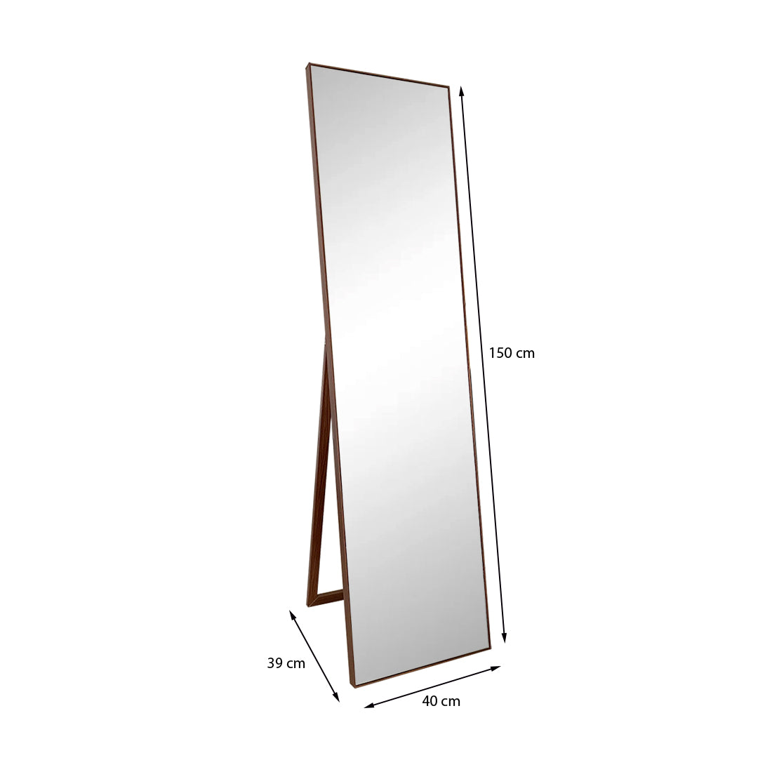 Espejo de Pie de Madera Bali, Nogal 40x150x2,9 cm