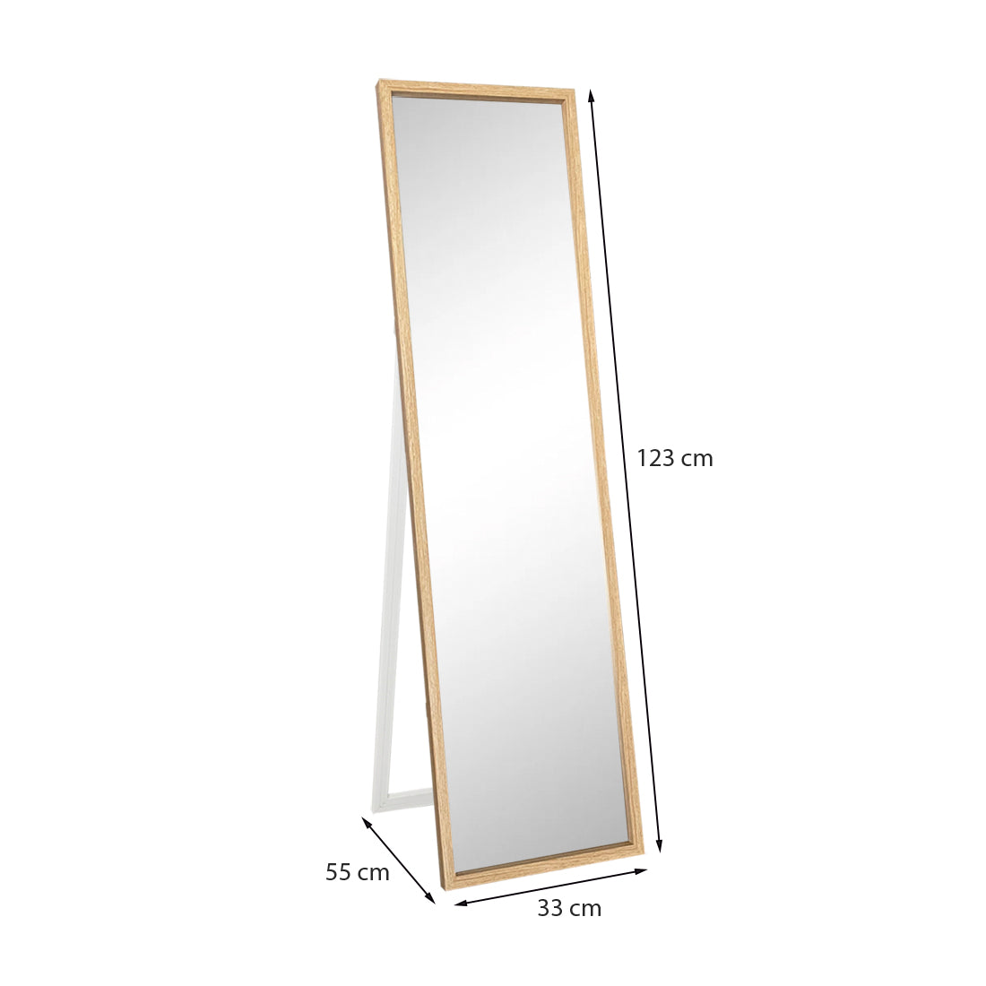 Espejo de Pie de Madera Natural 120x30 cm