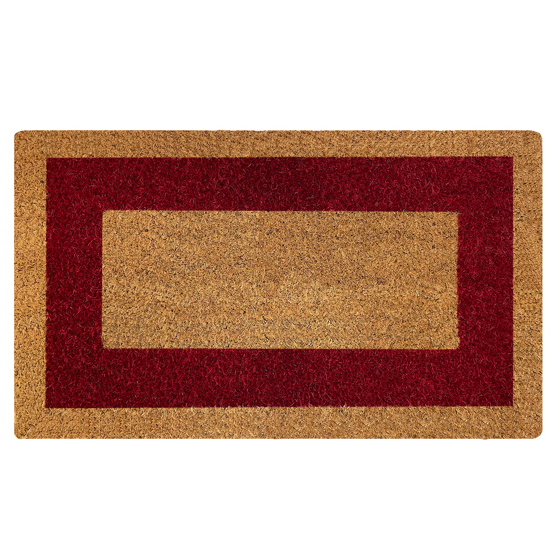 Felpudo de Coco Natural Cenefa Rojo