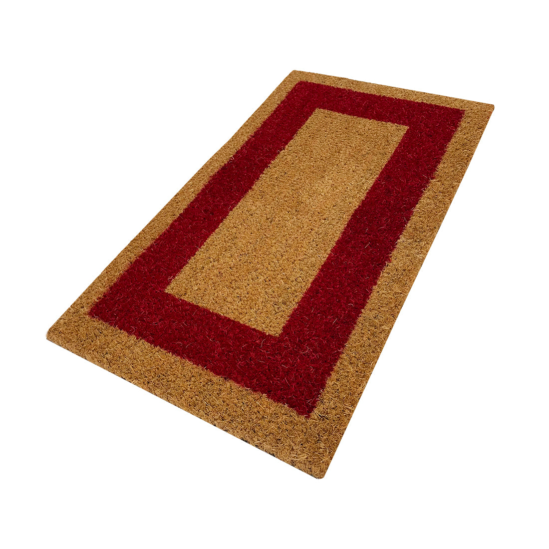 Felpudo de Coco Natural Cenefa Rojo