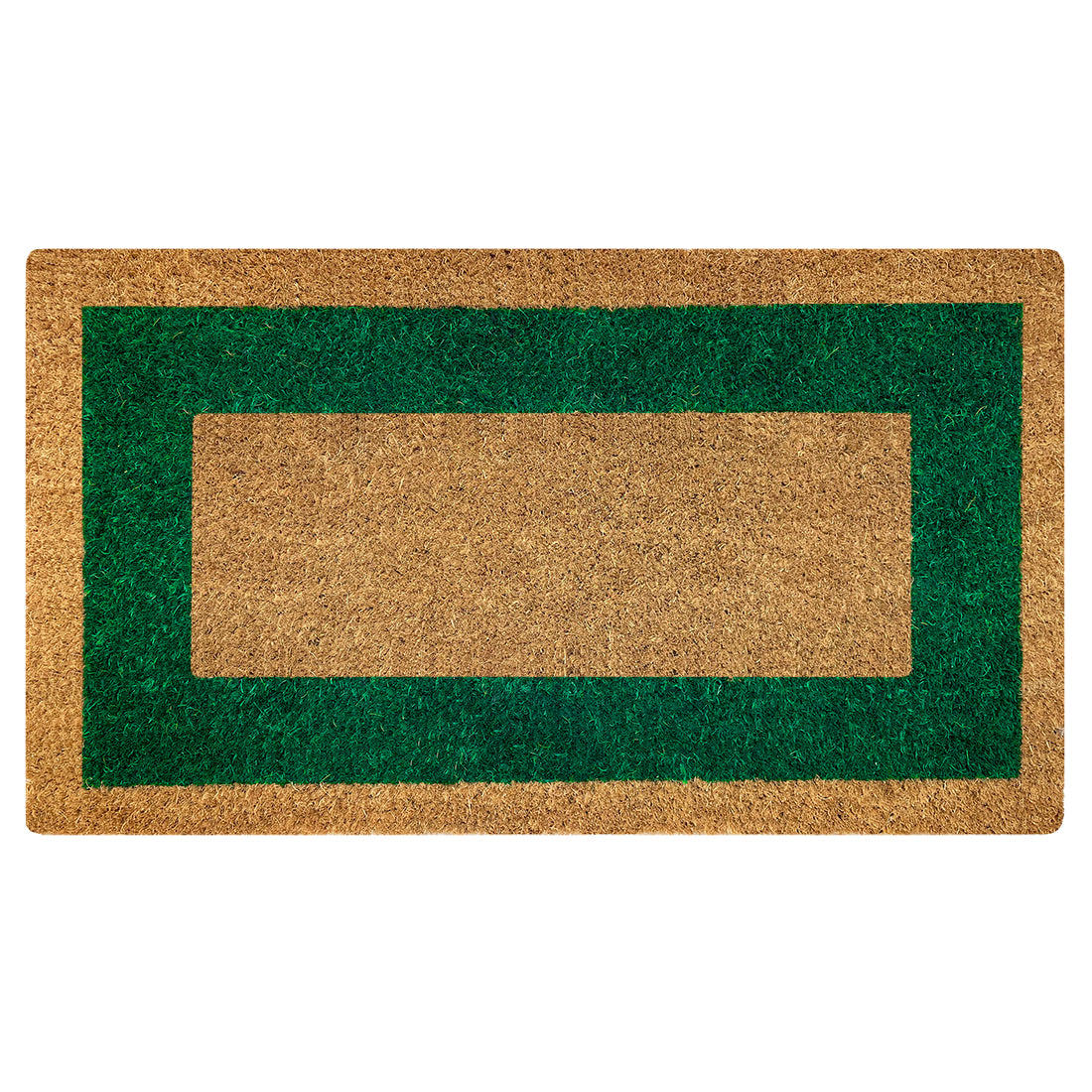 Felpudo de Coco Natural Cenefa Verde