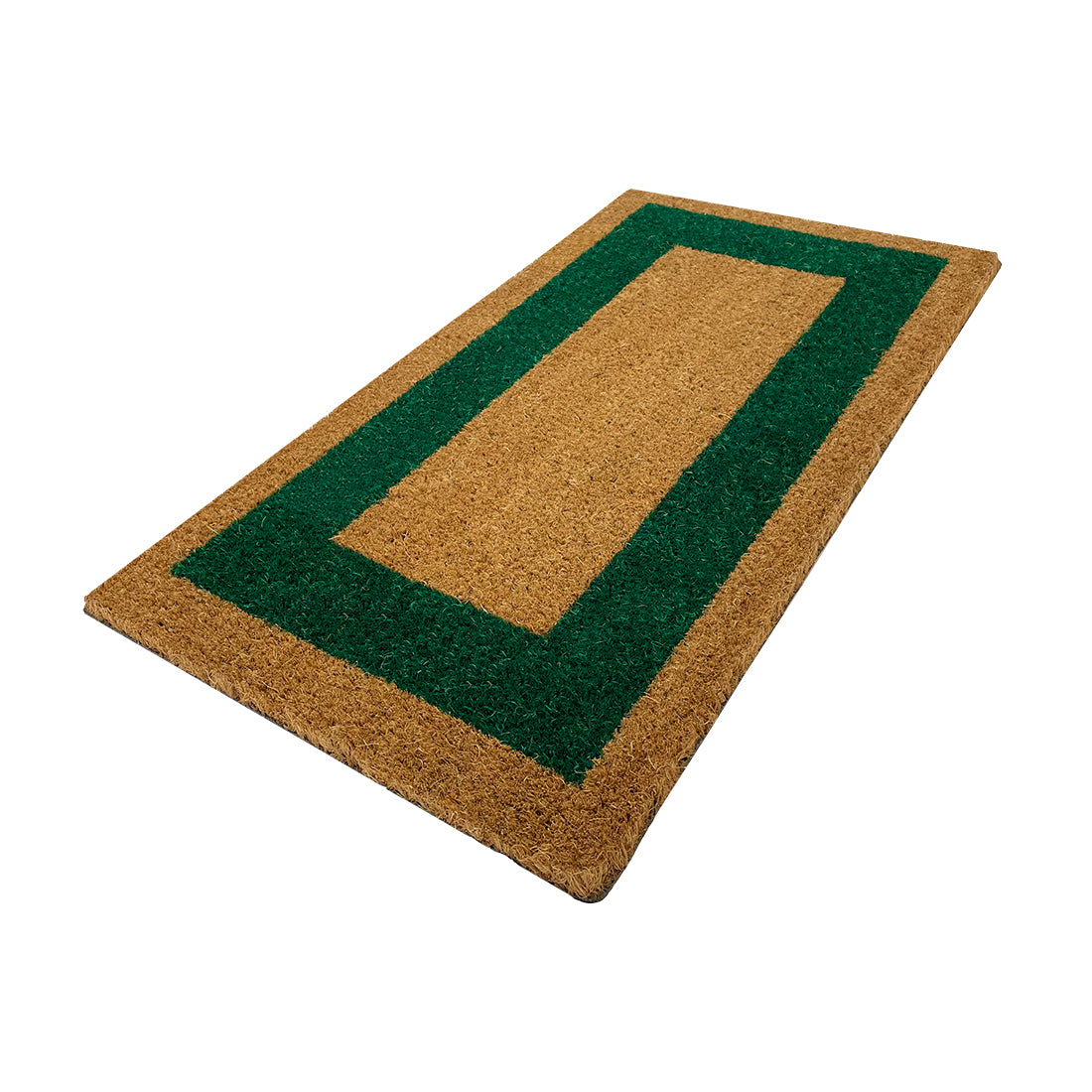 Felpudo de Coco Natural Cenefa Verde