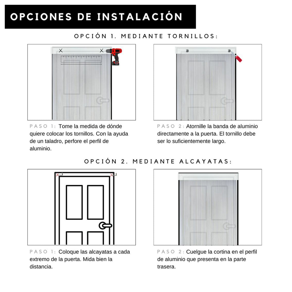 Cortina Mosquitera PVC para Puerta Rojo