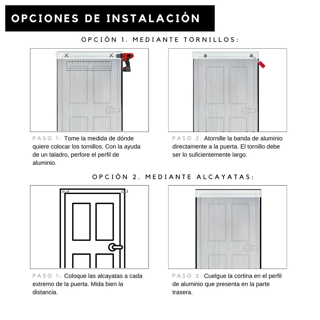 Cortina Mosquitera PVC para Puerta Azul