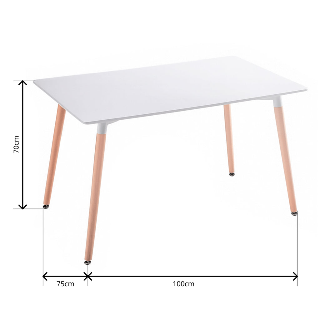 Mesa de Comedor Nórdica de Madera 100x75x70 cm