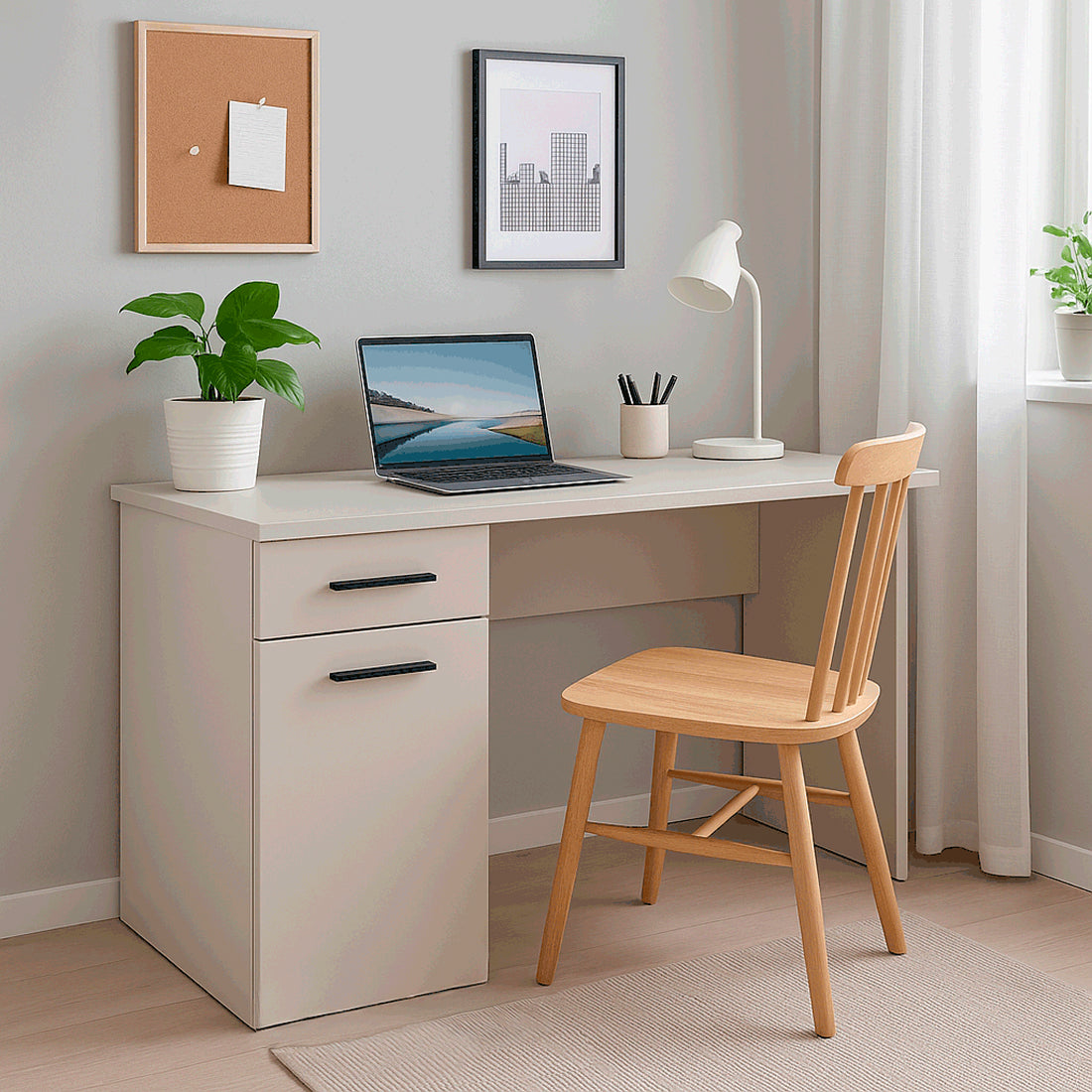 Mesa de Estudio 120x49,5x72 cm Beige