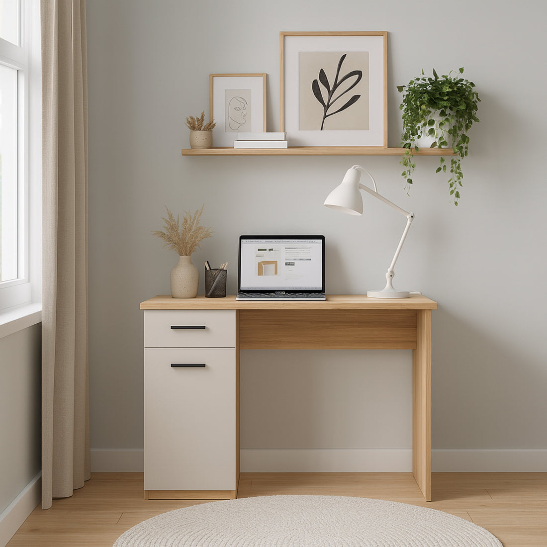 Mesa de Estudio 120x49,5x72 cm Beige/Mauvella