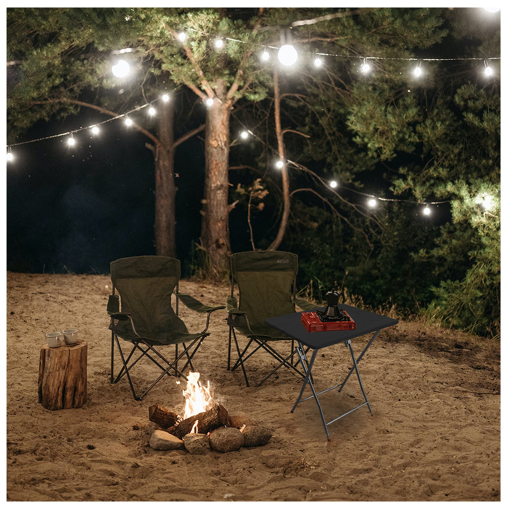 Mesa Multiusos Portátil para Jardín Negro