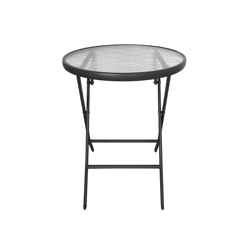 Mesa Plegable de Cristal 60x71 cm Antracita