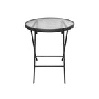 Mesa Plegable de Cristal 60x71 cm Antracita
