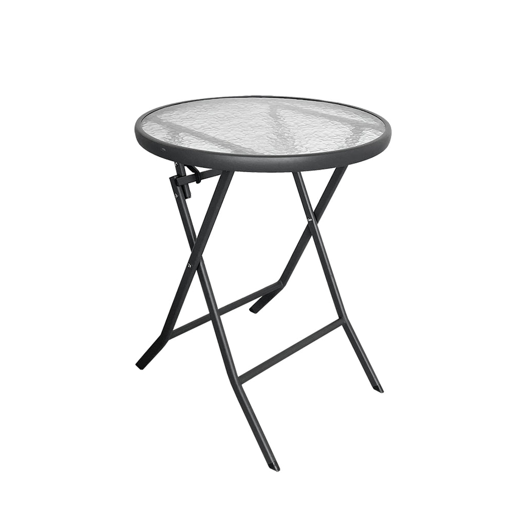 Mesa Plegable de Cristal 60x71 cm Antracita