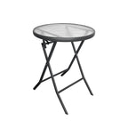 Mesa Plegable de Cristal 60x71 cm Antracita