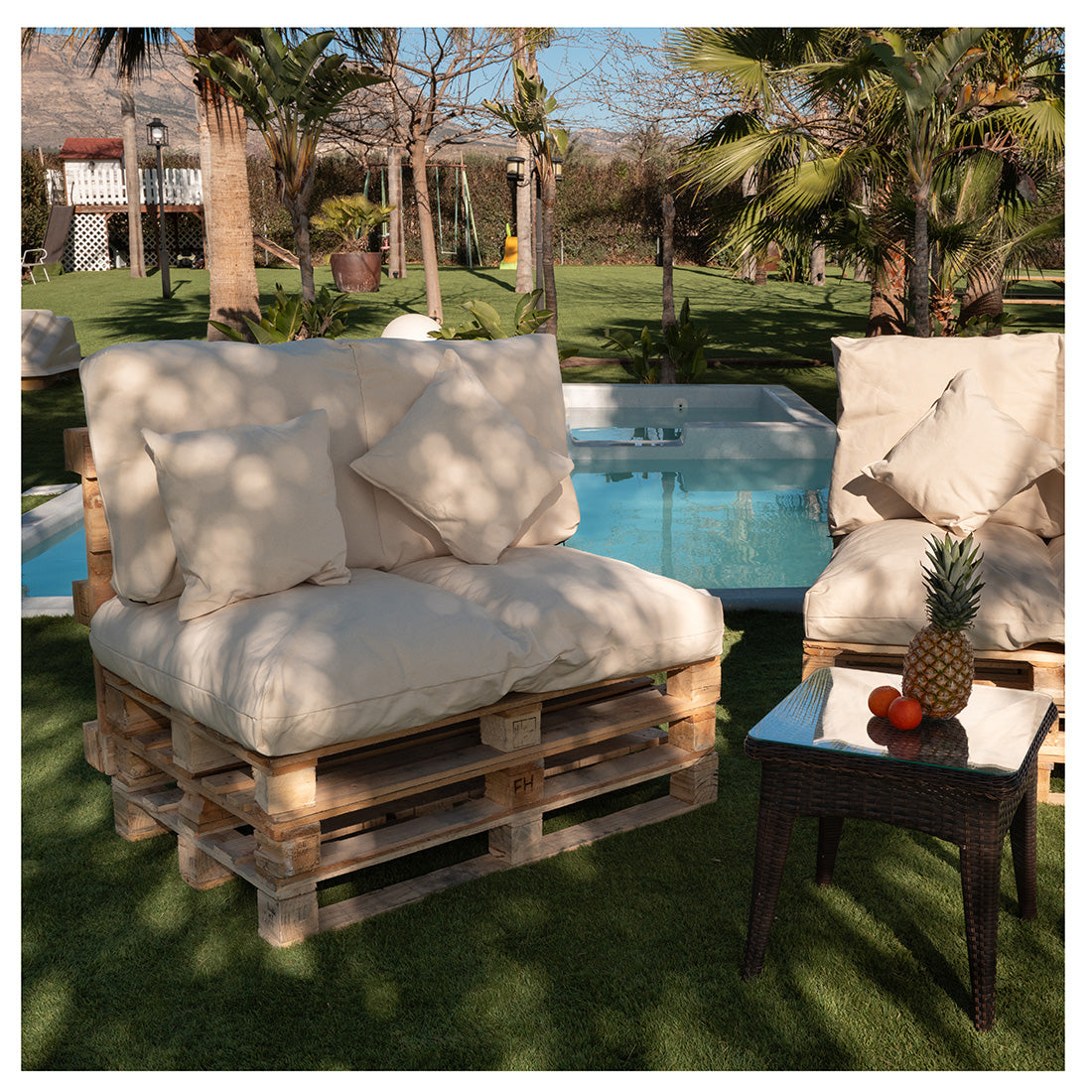 Cojines Desenfundables para Palets Beige