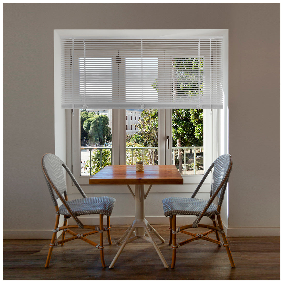 Persiana Veneciana de PVC Fácil de Instalar Blanco