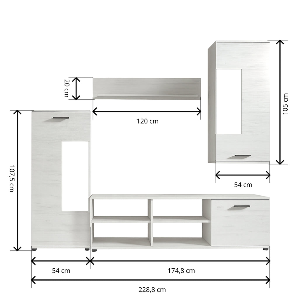 Mueble de Salón Comedor Antigona Blanco